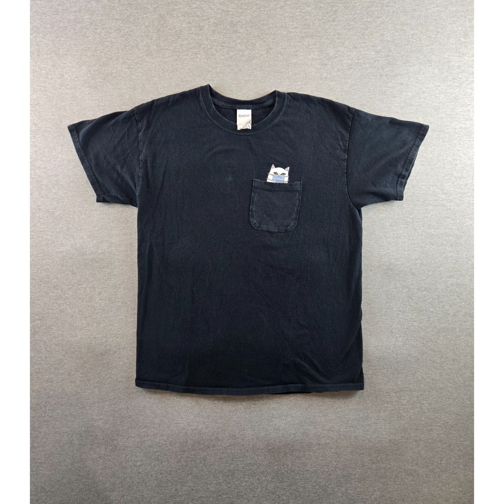 RIPNDIP T‎ Shirt Mens Large Black Lord Nermal Pocket Short Sleeve Skateboarding